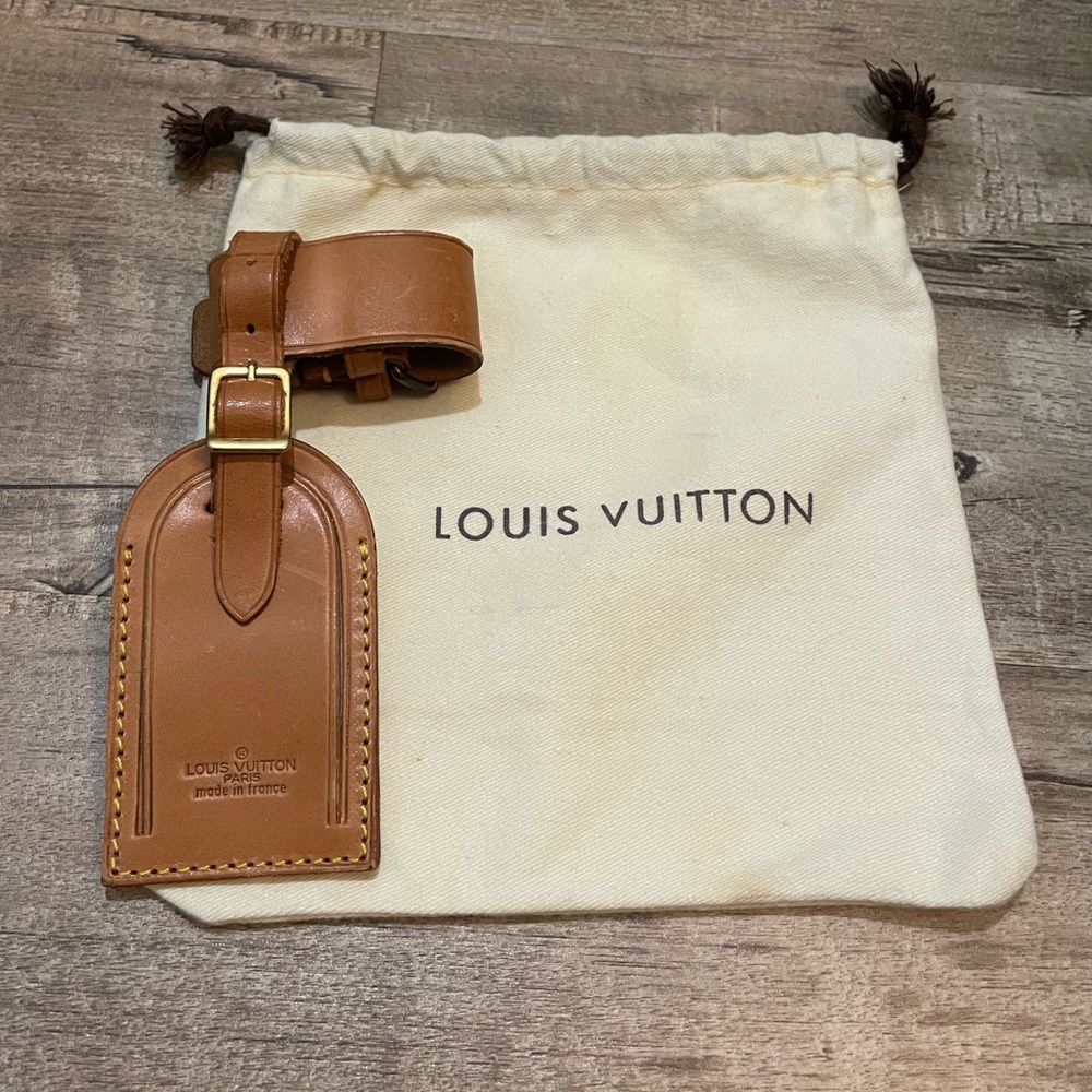 Vintage Louis Vuitton Luggage Tag + Cuff Vachetta Leather (2-piece)
